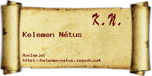 Kelemen Nétus névjegykártya